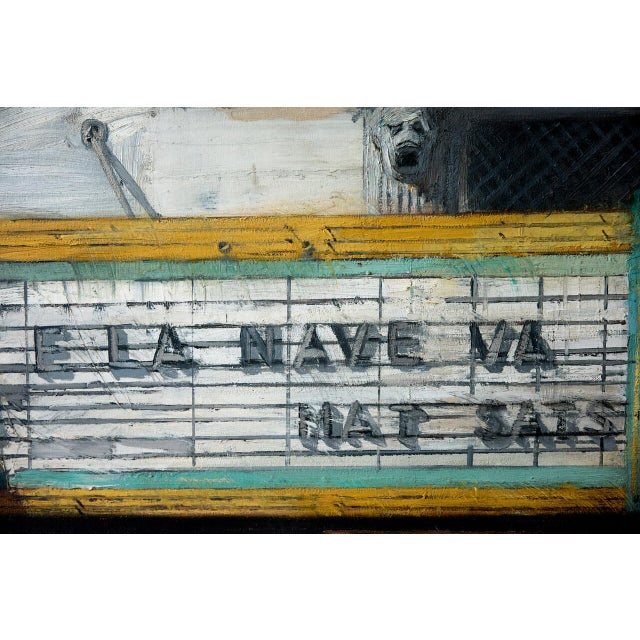 1990s 1990s Original Richard Bunkall Painting, Cinematic Urban Theatre Marquee Scene, Framed Oil on Canvas For Sale - Image 5 of 13