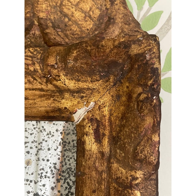 Mid 19th Century Antique Gilded Continental Mirror For Sale - Image 5 of 8