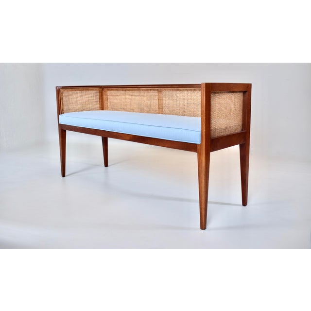 1950s Walnut Window Bench Attributed to Edward Wormley for Dunbar For Sale In Philadelphia - Image 6 of 13