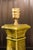 Green glazed ceramic table lamp from Manises. Its architectural lines and elegant proportions give it a striking presence....