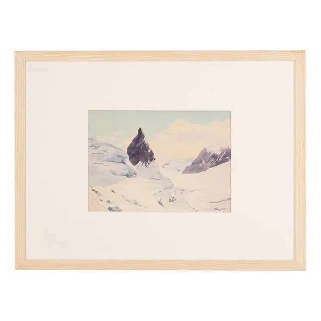 Walter Ziegler, Gebirge, Gouache on Thick Paper For Sale