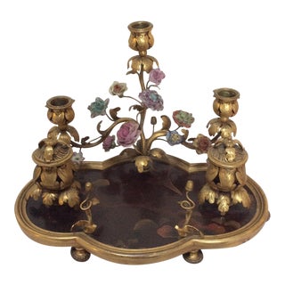 Late 19th Century French Lacquer & Bronze Encrier Inkwell For Sale