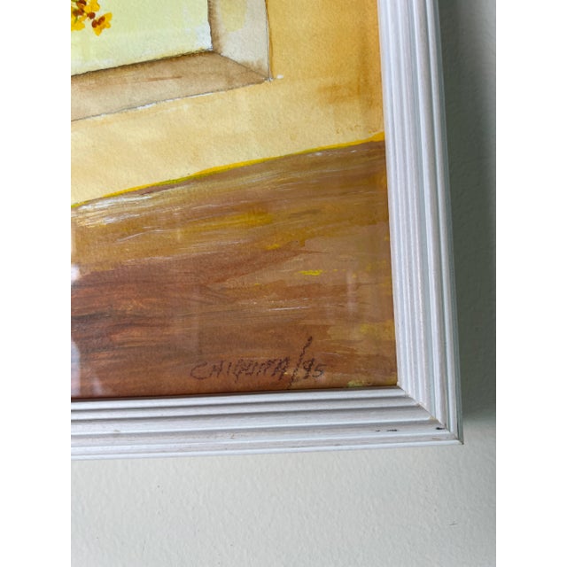 Brown 90's Vintage Still Life Oil - Watercolor Painting, Signed For Sale - Image 8 of 12