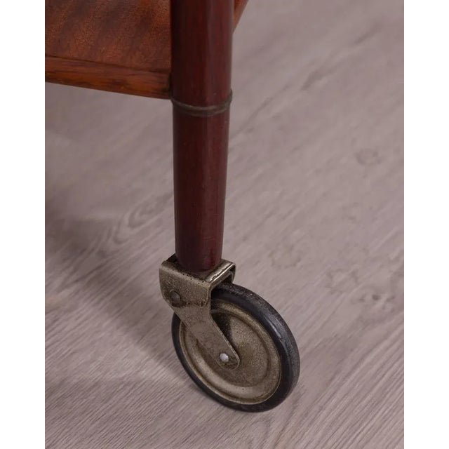 Wood Serving Trolley in Wood and Glass by Cesare Lacca, 1950s For Sale - Image 7 of 9