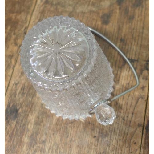 Glass Art Deco French Ice Bucket Wine Cooler with Chrome Handle, 1910 For Sale - Image 7 of 9