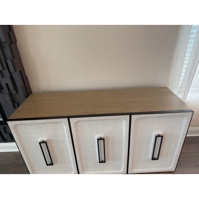 Uttermost/Revelation White Linen 3-Door Cabinet For Sale - Image 11 of 12
