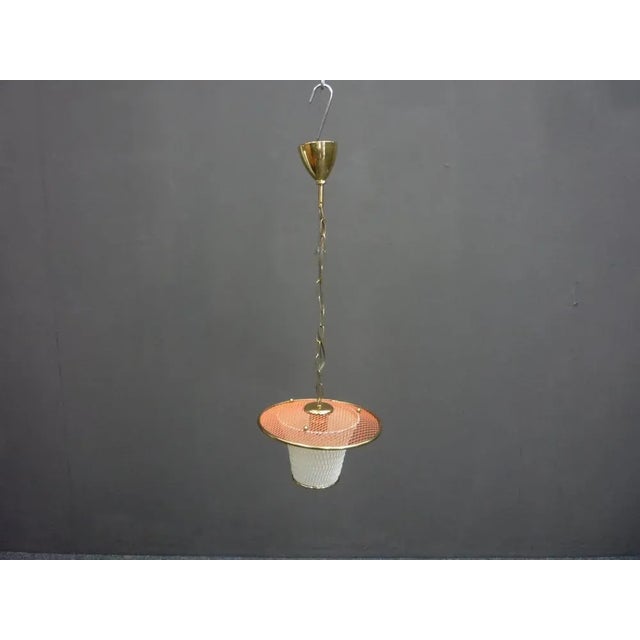 1960s Mid-Century Metal and Brass Pendant Lamp, 1950s For Sale - Image 5 of 11