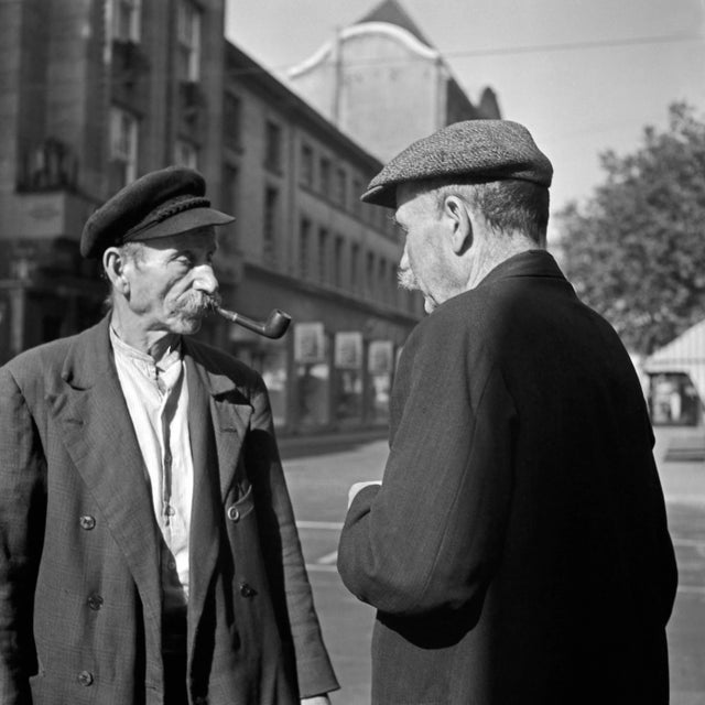 1930s Two Elder Men Having a Chat at Dusseldorf, Germany 1937 For Sale - Image 5 of 5
