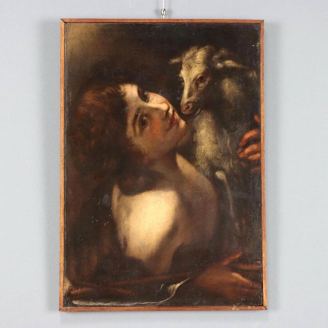 After Michelangelo Merisi, St. John the Baptist, Oil on Panel For Sale - Image 12 of 12