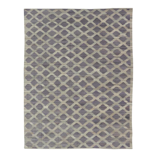 Modern Kilim Rug by Keivan Woven Arts, Hand-Woven Wool 8'9 X 11'7 For Sale