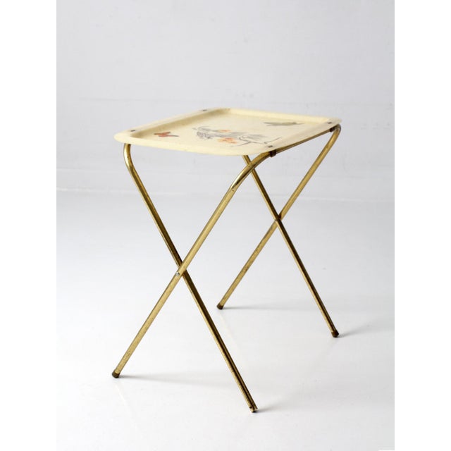 Mid-Century Folding Tv Tray Table With Butterfly Motif For Sale - Image 14 of 18