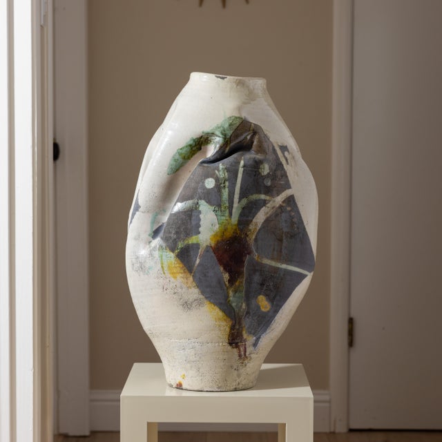 Contemporary Monumental Abstract Sculptural Studio Ceramic Vessel, 27" For Sale - Image 3 of 15