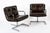 This stunning pair of vintage mid century modern lounge chairs were designed by Raphael Raffel and made in France circa...
