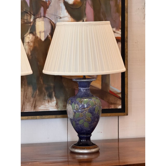 1950s Pair of Royal Doulton “Rose” Lamps For Sale - Image 4 of 15