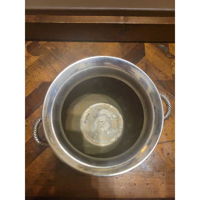 Silver Collectible Mbahr Silver Plated Pot With Rope Handles For Sale - Image 8 of 10