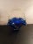 1980s Ruffled Cobalt Blue Basket Vase For Sale - Image 4 of 7