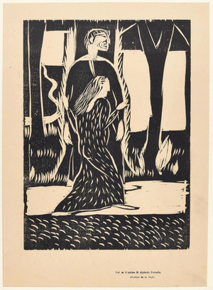 Arturo Martini, Per un Dramma di Alpinolo Porcella, Woodcut, Early 20th Century