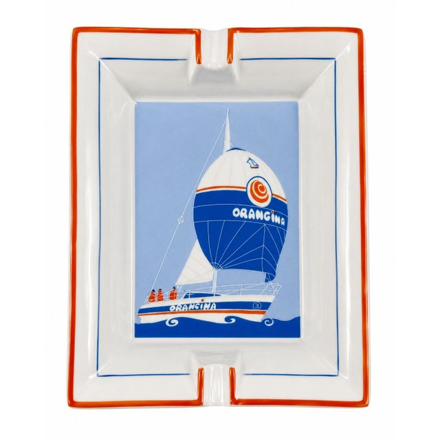 Vintage Orangina Nautical Sailboat Porcelain Ashtray Catchall Dish For Sale - Image 11 of 11