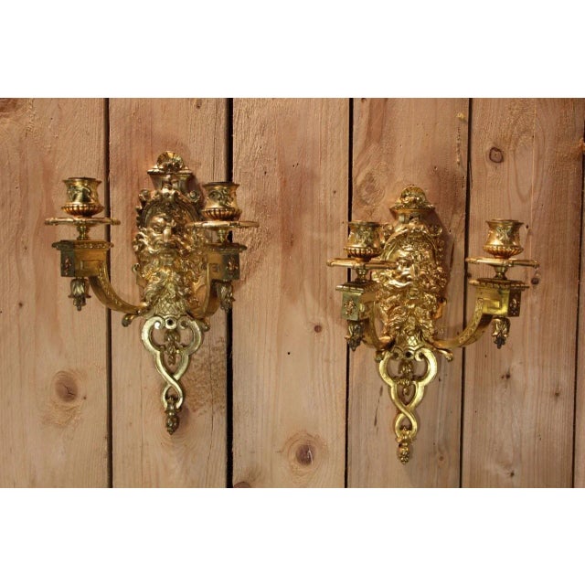 Gilt Bronze Wall Lights by Etienne Giraud, Lyon, France, Set of 2 For Sale - Image 12 of 12