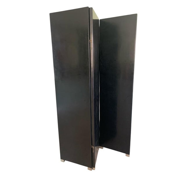 1970s Vintage McGuire Black Lacquered Screen / Room Divider For Sale - Image 5 of 8