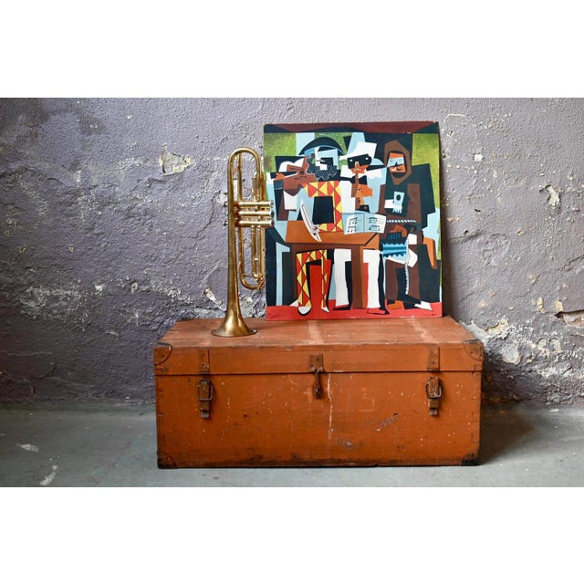 Large Industrial Patinated Orange Chest, 1940s For Sale - Image 9 of 14