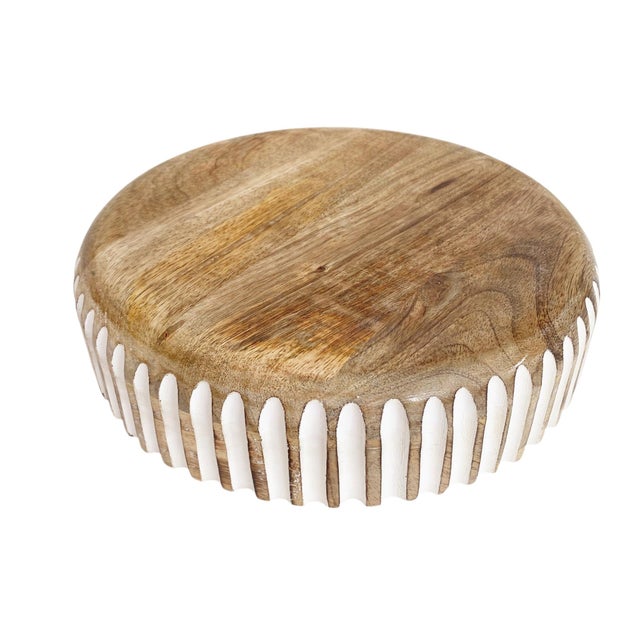 1980s Carved Wooden Bowl for Home Decor, Coffee Table Centerpiece For Sale In New York - Image 6 of 6