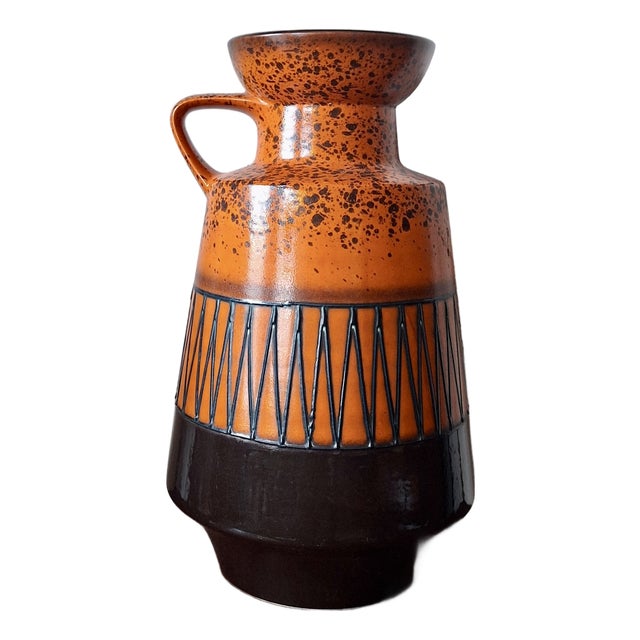 Large Vintage Brutalist Ceramic Floor Vase, 1970s For Sale