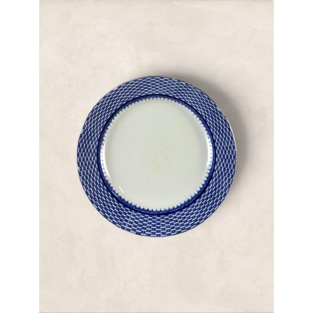 1900 - 1909 Antique English Royal Croydon 'Cromer' Blue Transferware Side Plates (5 Of) For Sale - Image 5 of 11