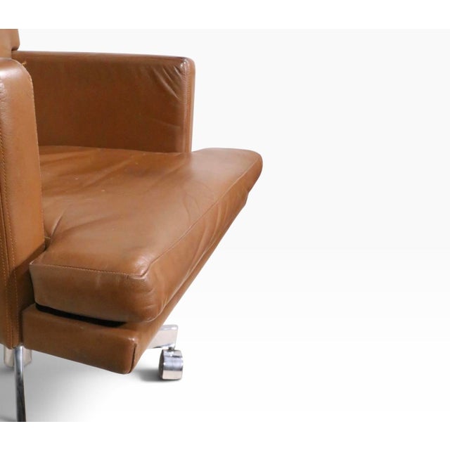 Mueller Furniture Vintage Swivel Leather Desk Chair Attributed to Mueller Furniture C. 1970's For Sale - Image 4 of 11