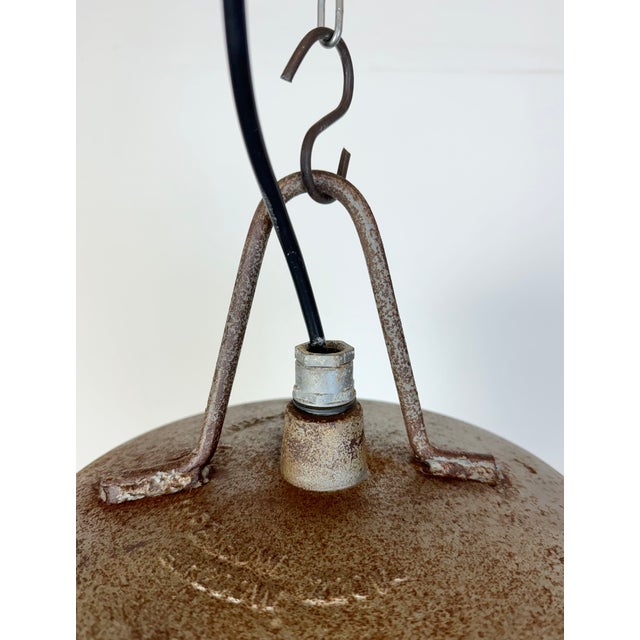 1960s Industrial Cast Iron Cage Pendant Light from Polam, 1960s For Sale - Image 5 of 13