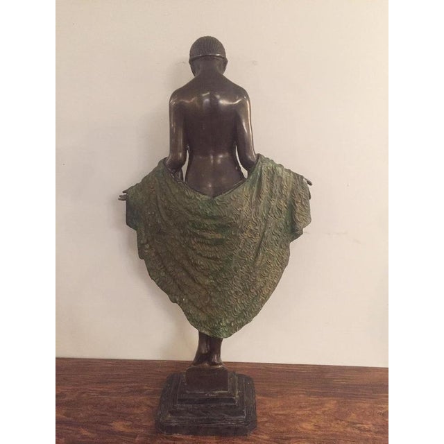 Black French Art Deco Bronze Dancer Figure by J.E Descomps For Sale - Image 8 of 18