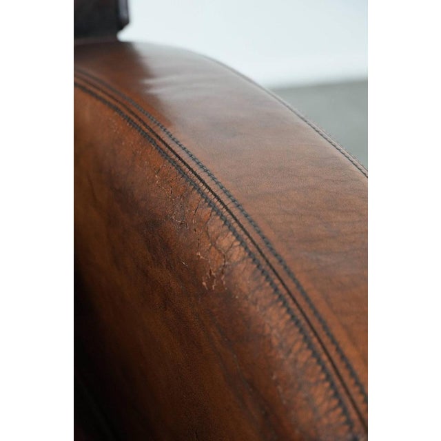 Vintage Brown Sheepskin Armchair For Sale - Image 15 of 17