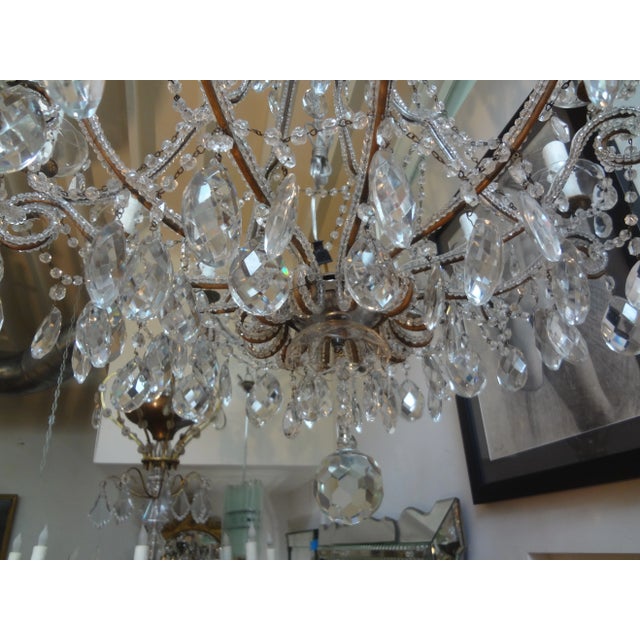 1920s 1920s Italian Beaded and Crystal Chandelier For Sale - Image 5 of 10