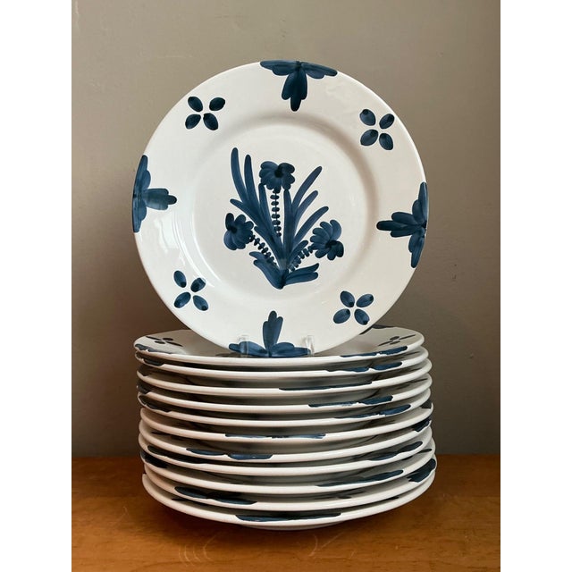 Vintage Penny Morrison Hand Painted Dinner Plates Z- Set of 12 For Sale - Image 4 of 12