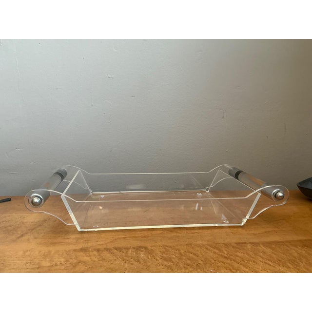 Vintage Lucite and Chrome Tray For Sale - Image 12 of 17
