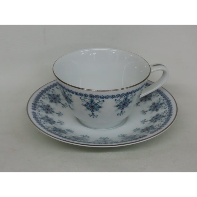 Late 20th Century Noritake Nippon Toki Kaisha Japan Bone China Tea Cup and Saucer Set 4666b For Sale - Image 5 of 14