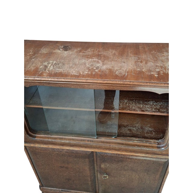 Brown Mid-Century Italian Burl Display Cabinet, 1945 For Sale - Image 8 of 16