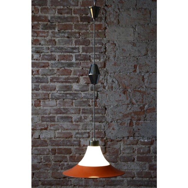 Mid-Century Chandelier in Brass and Lacquered Steel, Czech, 1960s For Sale - Image 14 of 18