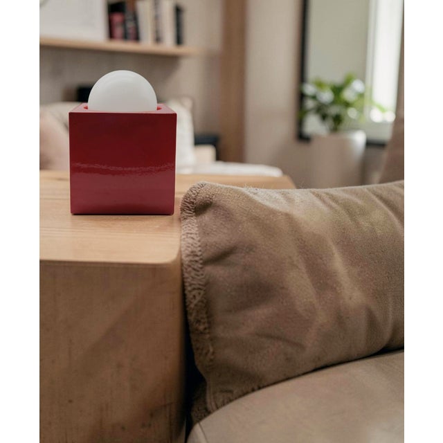 Red Ceramic Table Lamp by Enzo Bioli for Il Picchio, Italy, 1960s For Sale - Image 4 of 10