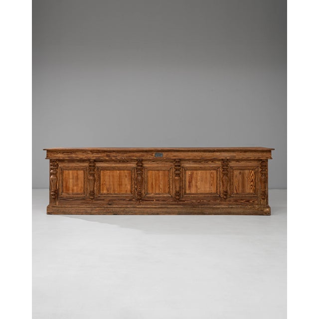 1900s French Belgian Provincial Wooden Shop Counter by Emile Lambot, Châtelet For Sale - Image 16 of 18