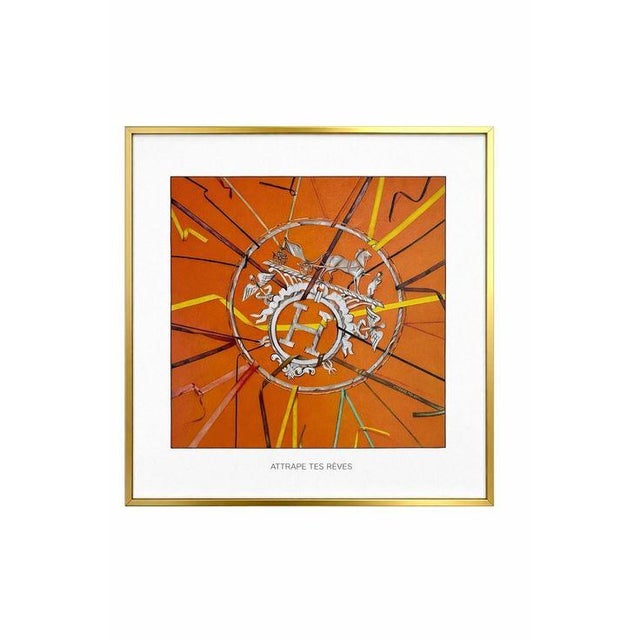 Hermes 2008 Collection Authentic Original Hermès Scarf Art Advertisement Lithograph Featuring Hermès Design Vintage Framed...