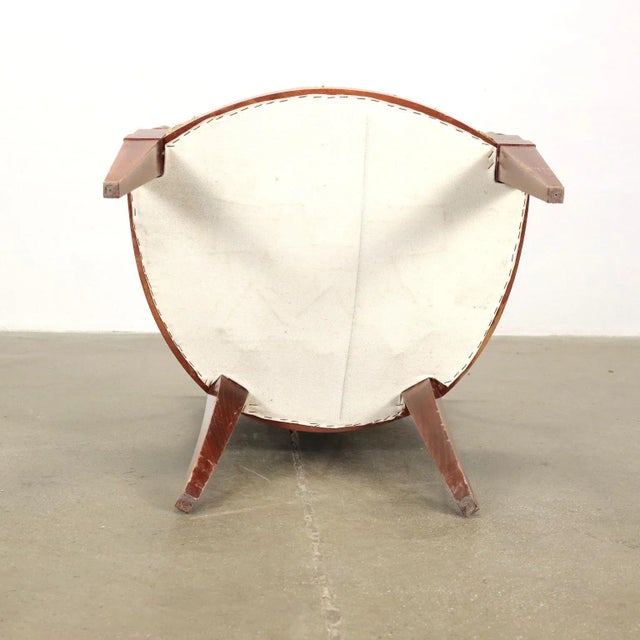 Beige Armchair in Beech & Fabric, Italy, 1950s-1960s For Sale - Image 8 of 10