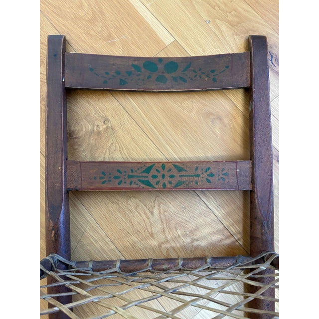 Antique 19th Century Folk Art Woven Rawhide Chairs – Set of 9 For Sale - Image 4 of 12