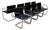 Knoll Brno Dining Chairs by Mies Van Der Rohe in Black Leather For Sale