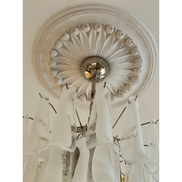 White Bold Eclectic White Murano Chandeliers, Set of 2 For Sale - Image 8 of 10