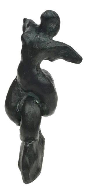 1999 “Angel Riding the Dharma Wheel” Figurative Bronze Sculpture by Coeleen Kiebert
