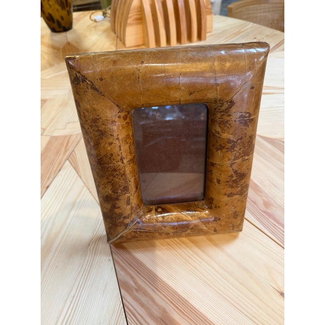 Modern Amber Brown Vintage Picture Frame For Sale - Image 3 of 6