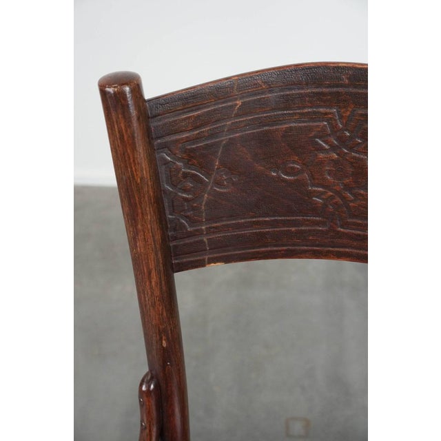 Wood Vintage Wooden Cosmos Bistro Chair with Carvings For Sale - Image 7 of 13