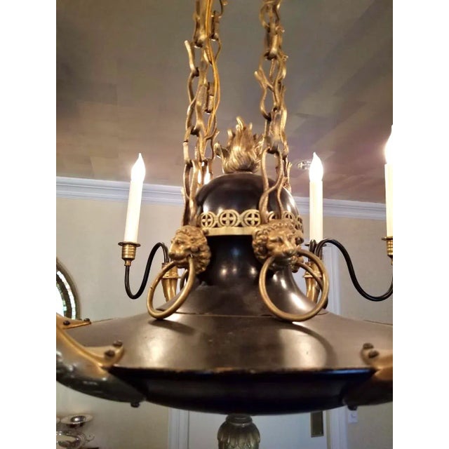 Baroque Vintage Charles V or Baroque Style Gilt and Patinated Bronze Chandelier For Sale - Image 3 of 11