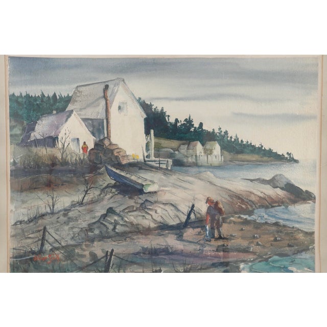 Oliver Smith “Return of the Fisherman” Signed Watercolor For Sale - Image 4 of 10